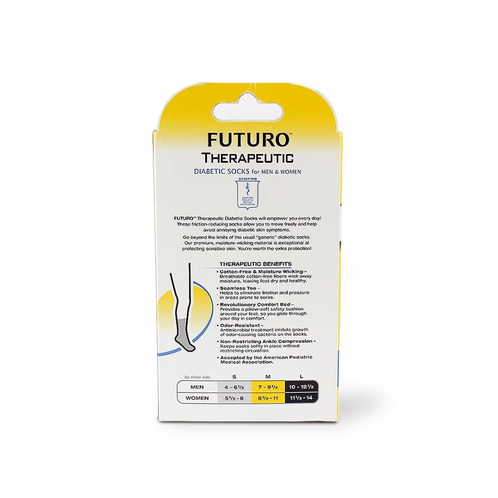 Futuro Therapeutic Diabetic Socks White (48535) 2