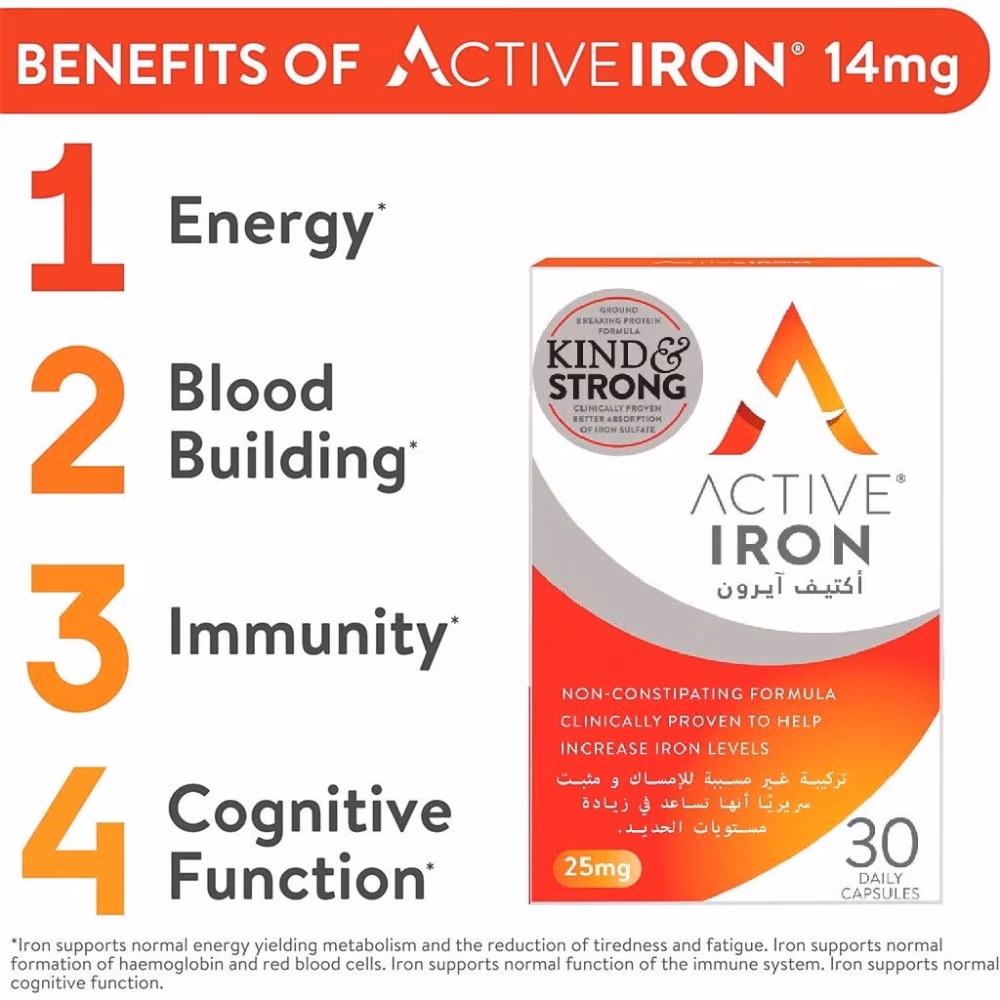 Active Iron 25 mg Hard Gelatin Capsules 30's 4