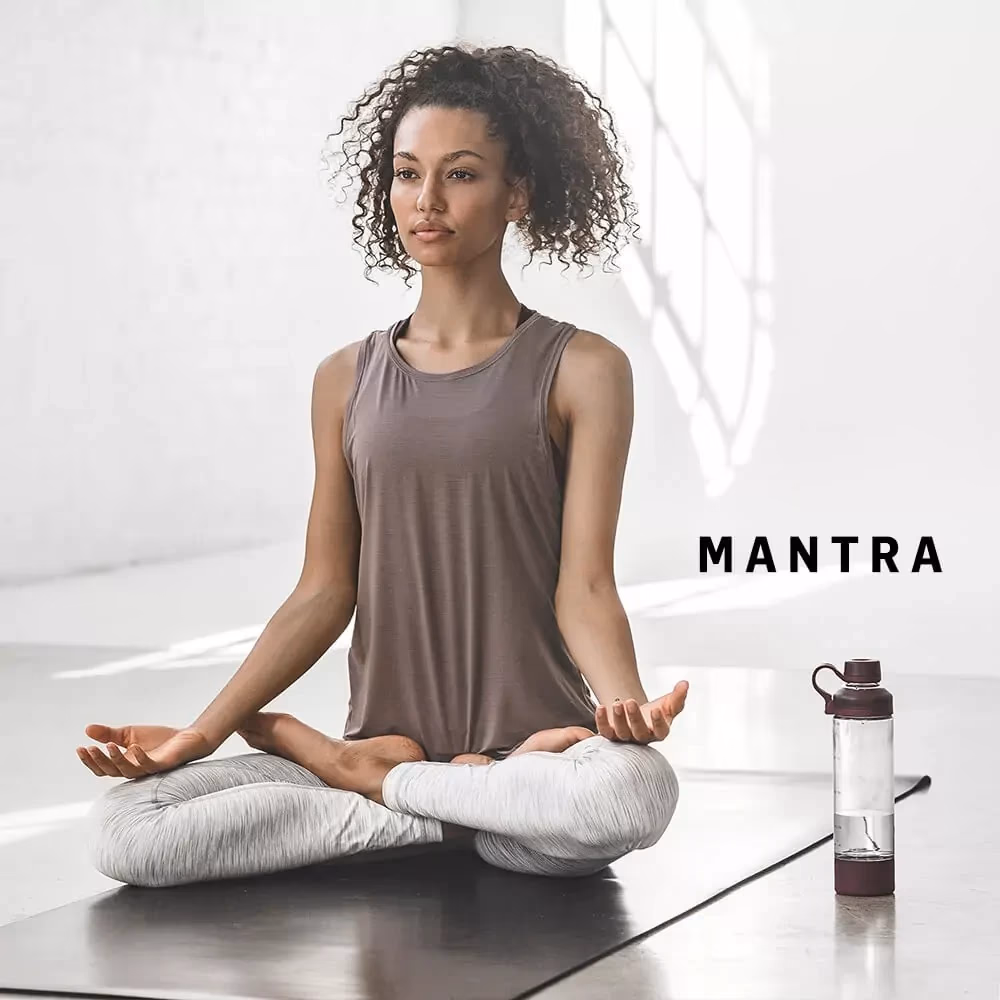 Blender Bottle Mantra Glass Shaker Bottle 20oz - Pebble Grey Color 2
