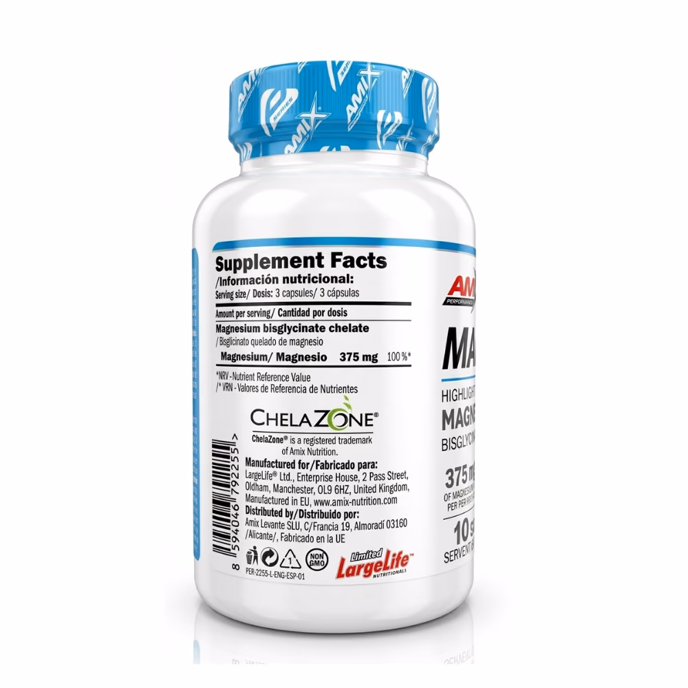 Amix MagneChel Magnesium Bisglycinate Chelate 375mg 30 Capsules 2