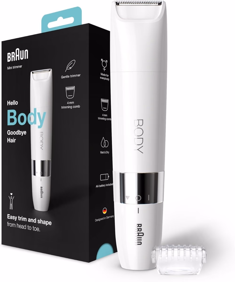 Braun Hello Body Goodbye Hair Mini Trimmer White BS1000 4