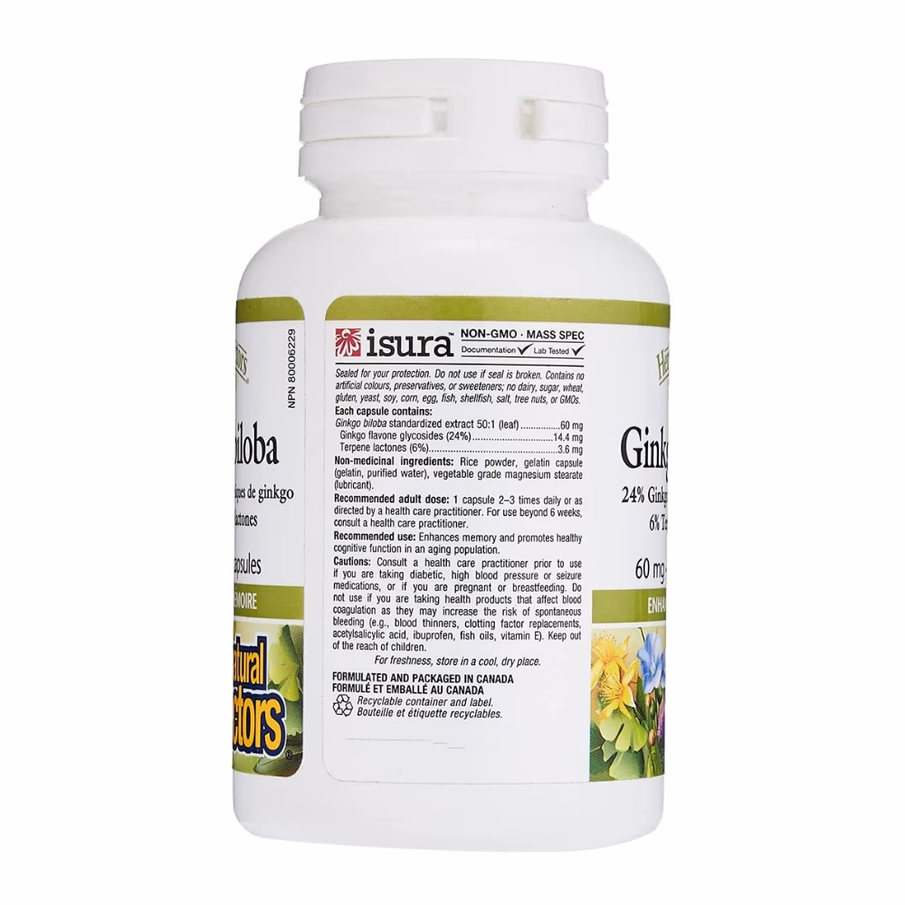Natural Factors Ginkgo Biloba 60 Mg 60 Capsules 4