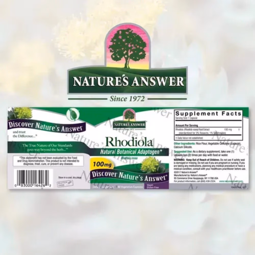 Natures Answer Rhodiola 100mg-60 Capsules 4
