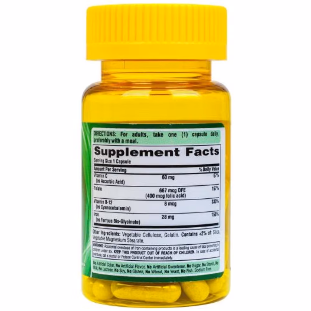 Puritan's Pride Easy Iron 28mg 30 Capsules 2