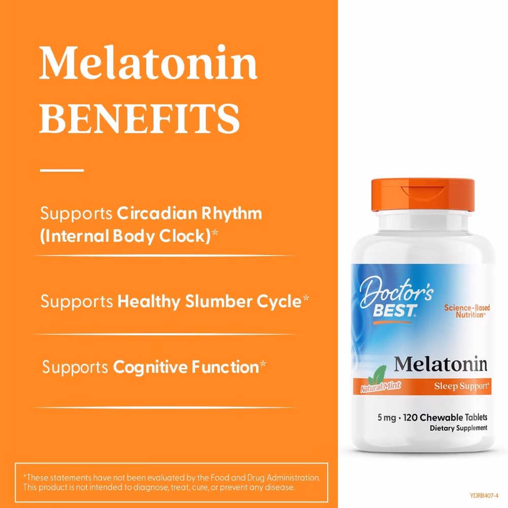 Doctor's Best Melatonin 5mg - 120 Chewable Tablets 3