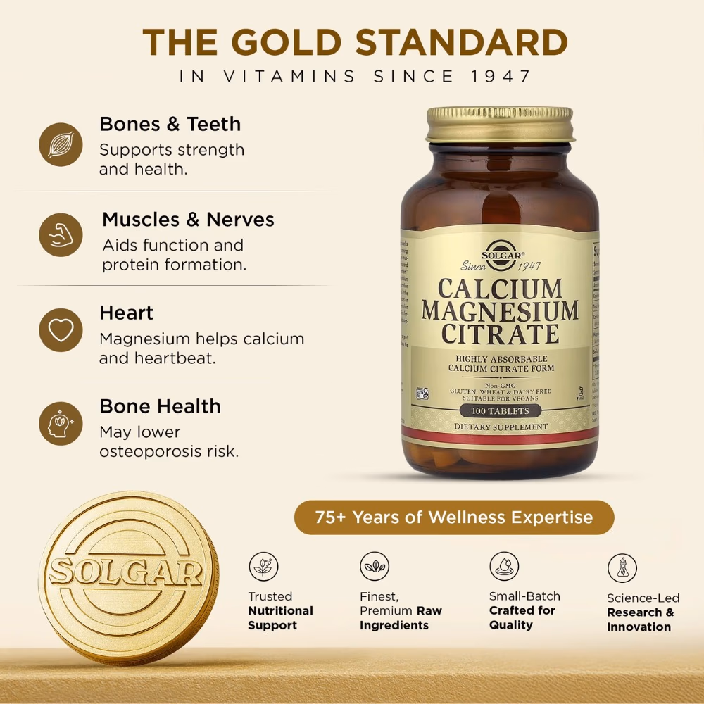 Solgar Calcium Magnesium Citrate 100 Tabs 2