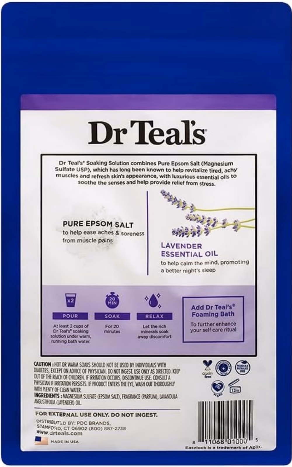 Dr Teals Epsom Salt Lavender 1.36kg 2