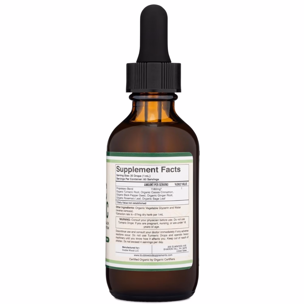 Double Wood Organic Turmeric Liquid Extract 60ml 3