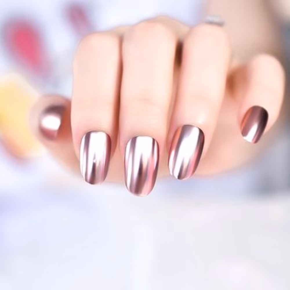 Elegant Touch Metallic Pink Nails 24s 4