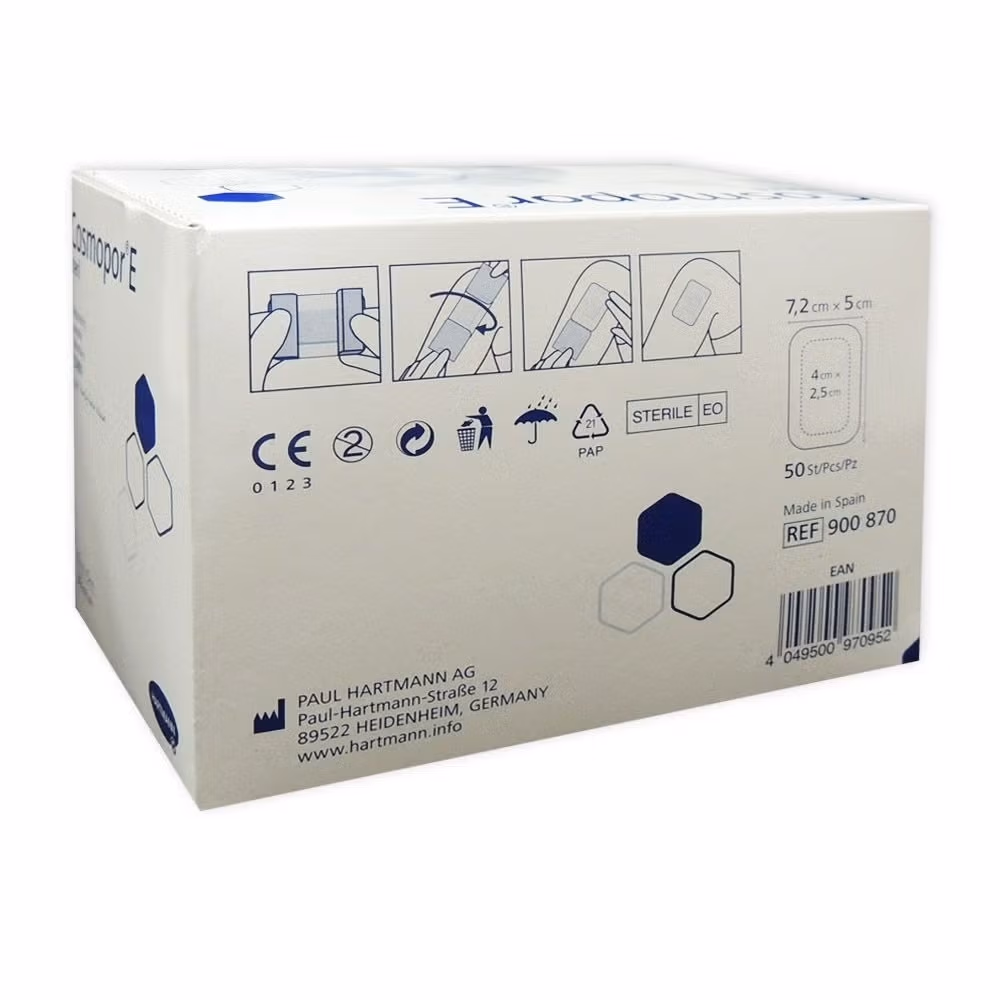 Cosmopor E Sterile Adhesive Wound Dressings 7.2x5 cm - Pack of 50​ 5