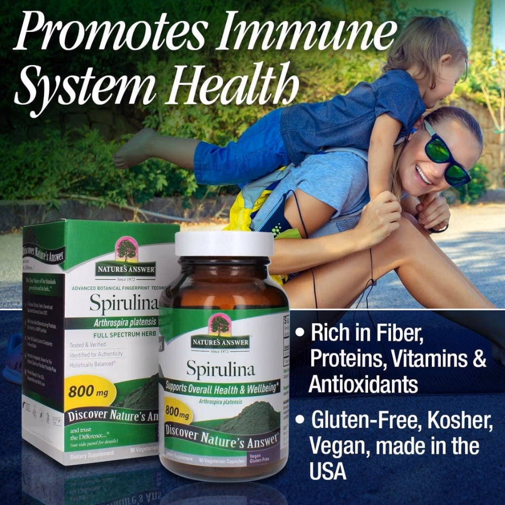 Natures Answer Spirulina 800mg-90 Capsules 2
