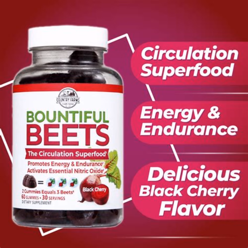 Country Farms Bountiful Beets Gummies BlackCherry 60 Gummies 3