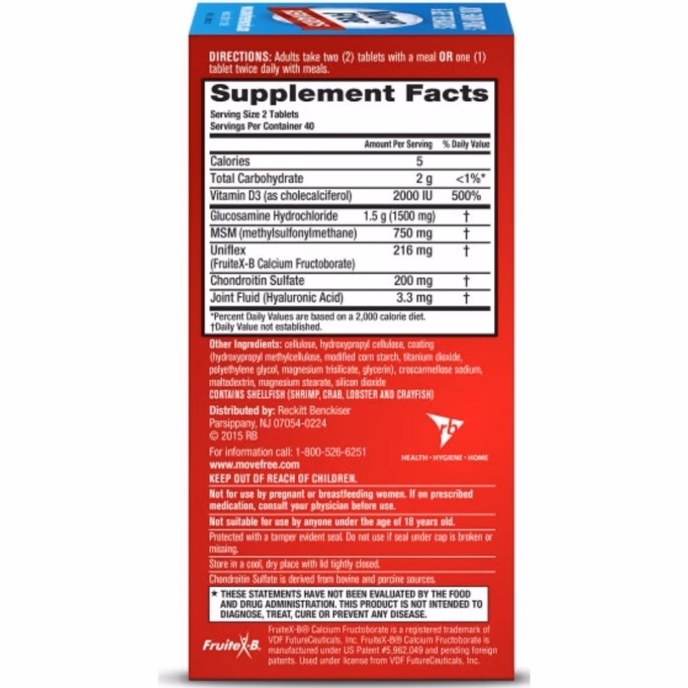 Schiff Move Free Joint Advanced MSM + Vitamin D3 80 Tablets  3