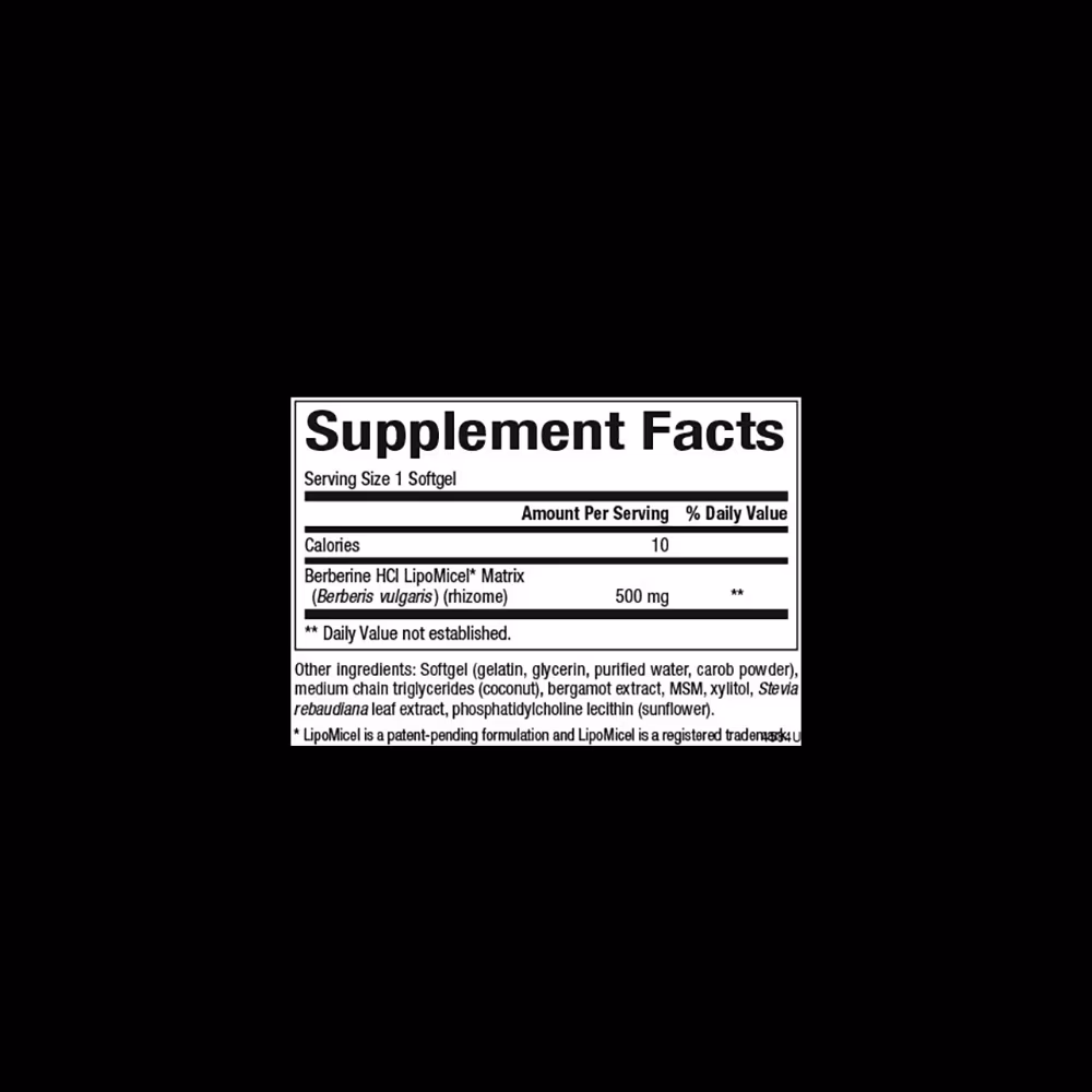 Natural Factors Berberine LipoMicel Matrix 500mg Softgels 60s 2