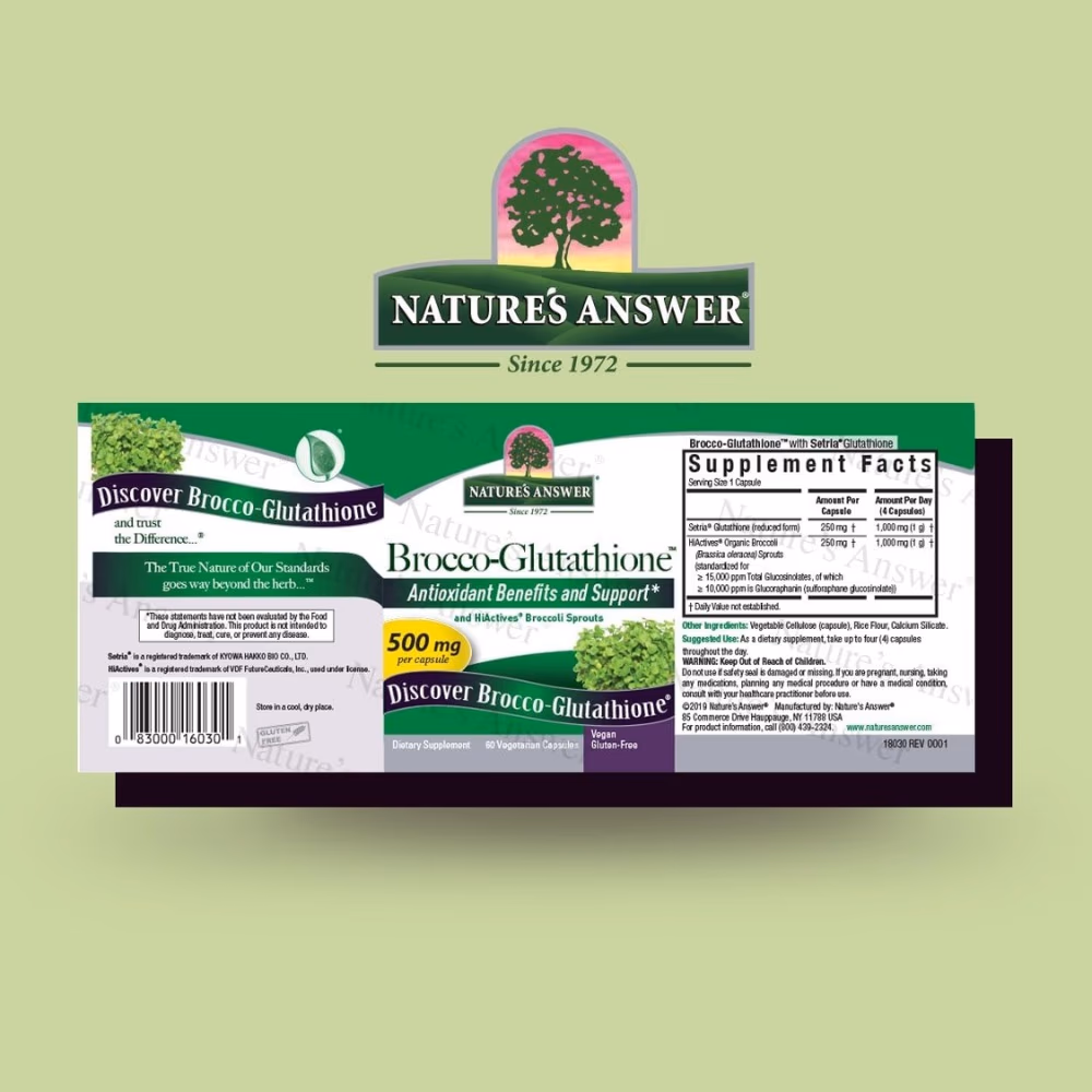 Natures Answer Brocco Glutathione 500mg (60 Capsules) 3