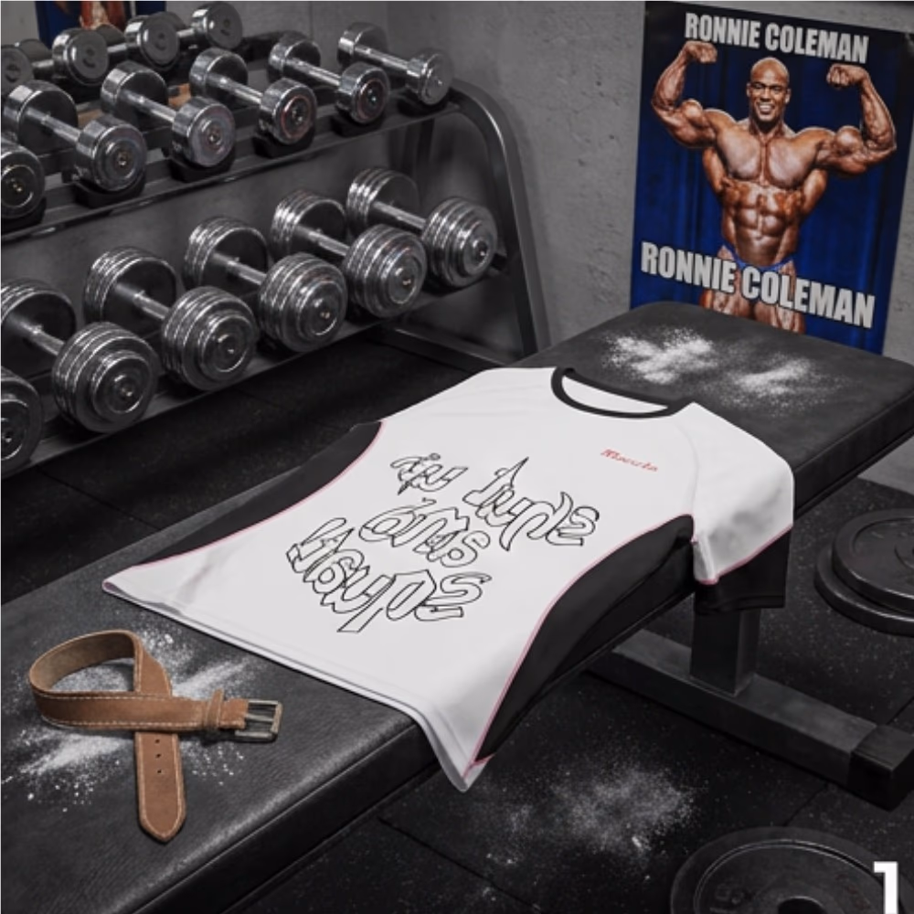 Ronnie Coleman T-Shirt, White and Black Medium Size 5