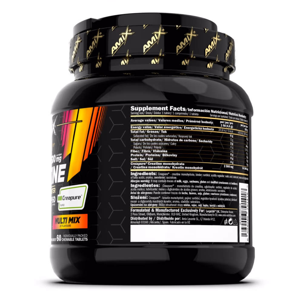Amix Creatine Creapure 2500mg Sugar-Free Chewable 60 Tablets  3