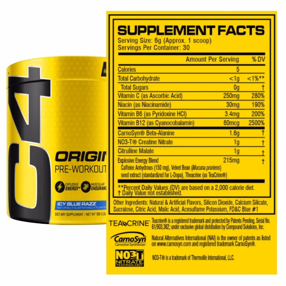 Cellucor C4 Original Blue Raspberry - 30 Servings 4