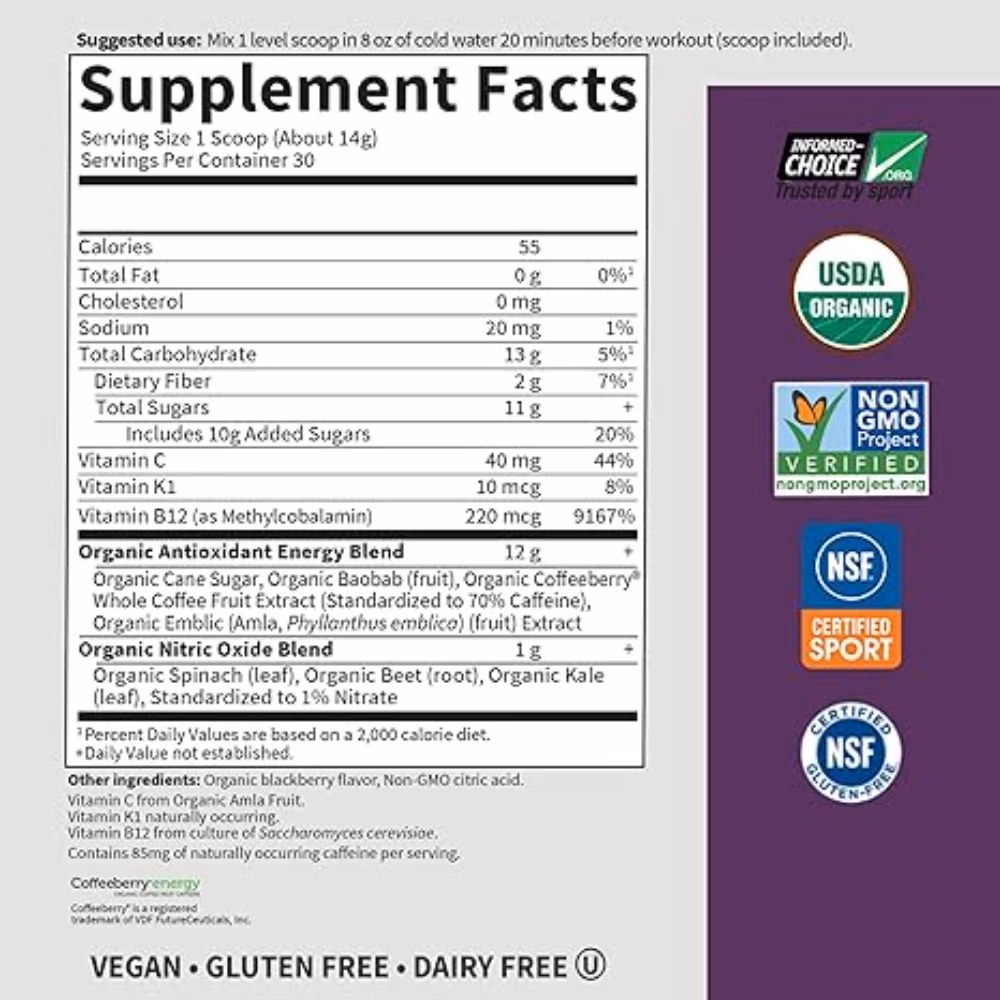 Garden of Life Organic Plant Energy Focus 432g Blackberry 2