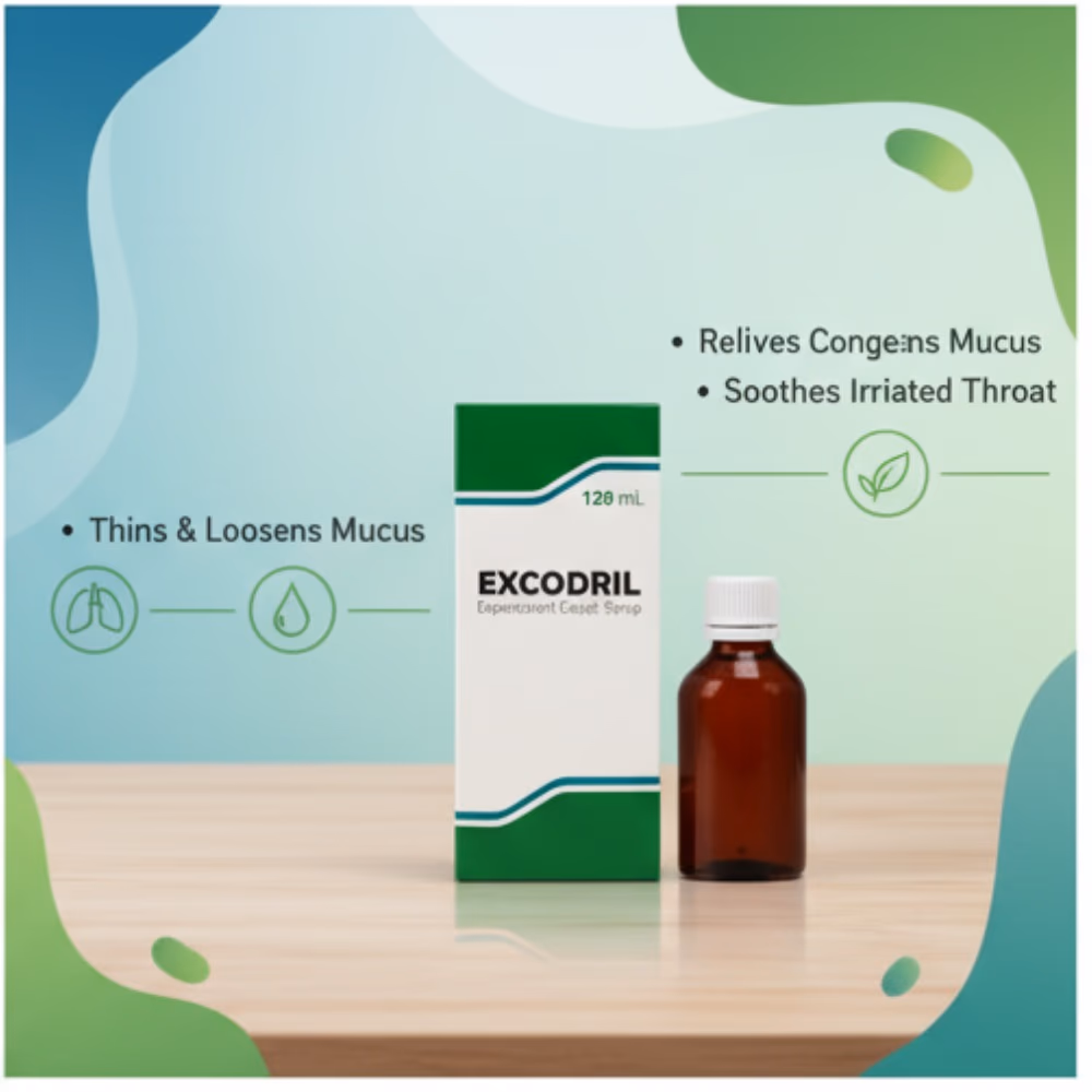 Excodril Expectorant Cough Syrup 120ml 3