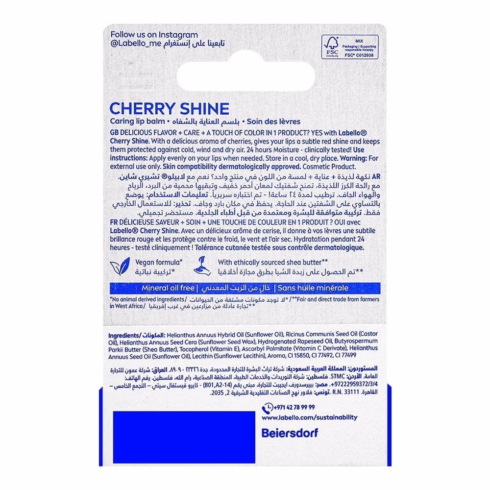 Labello Cherry Shine Lip Balm 4.8g 2