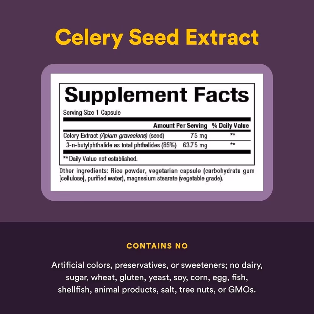 Natural Factors Celery Seed 60 Veg Caps 4