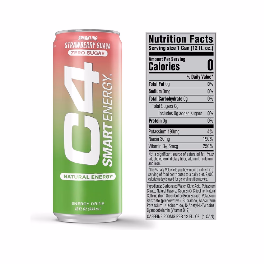 Cellucor C4 Smart Energy RTD Strawberry Guava - 355ml 3