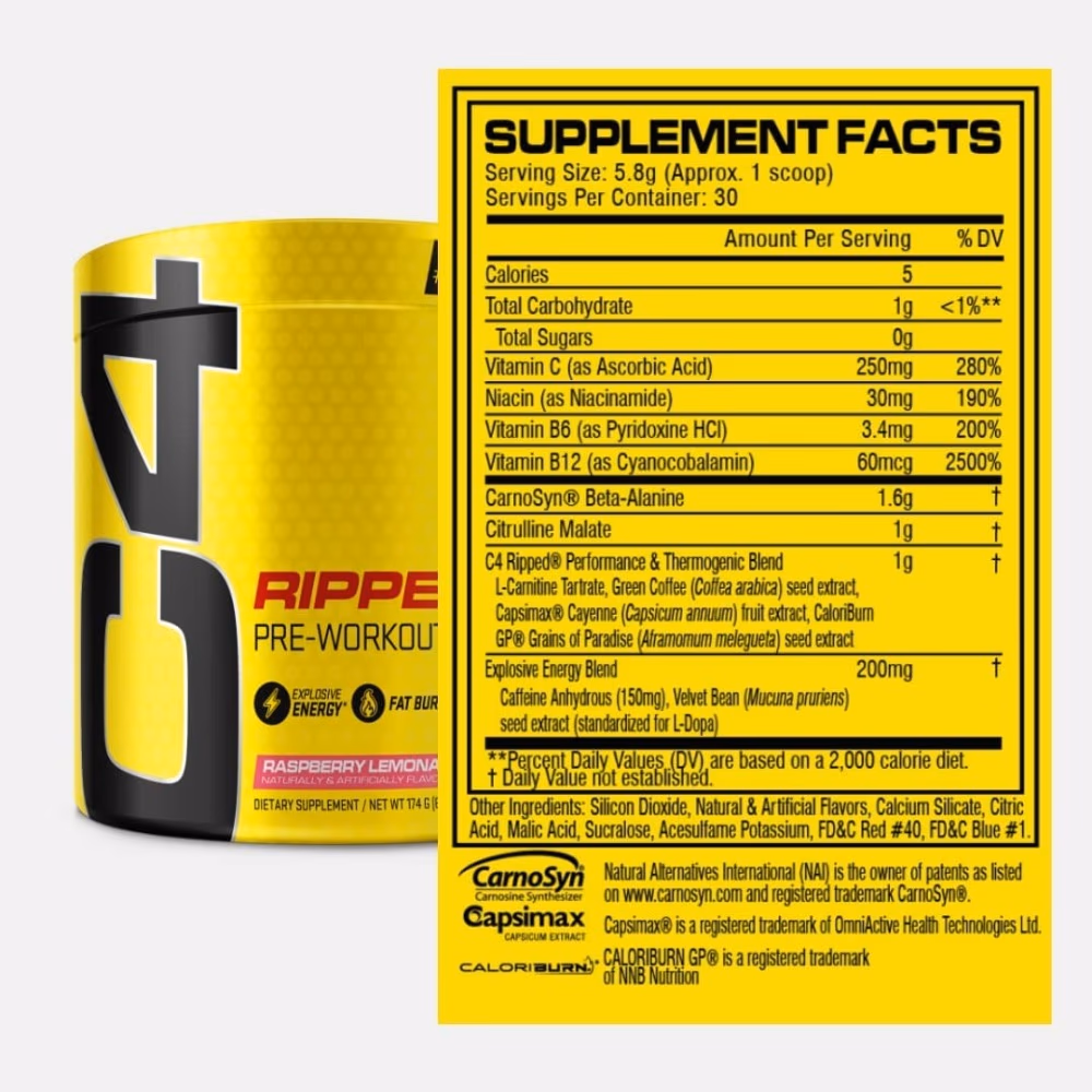 Cellucor C4 Ripped Raspberry Lemonade - 30 Servings 2