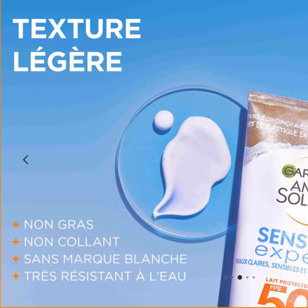 Garnier Ambre Solaire Sens Expert Lait 50+ 200ML 5