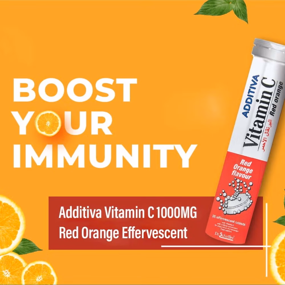 Additiva Vitamin C 1000mg Red Orange Effervescent Tablets (20's) 4