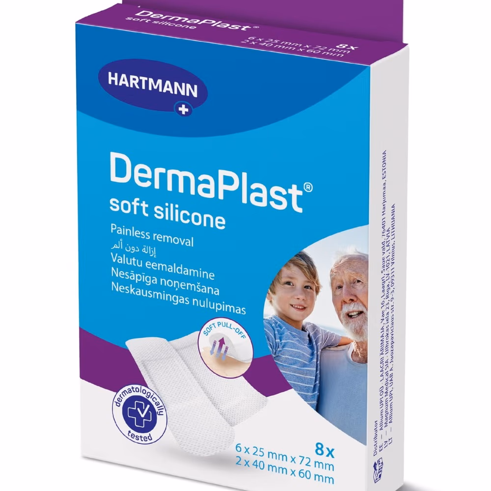 Derma Plast Soft Silicone Plasters Mixed Sizes 8s 4