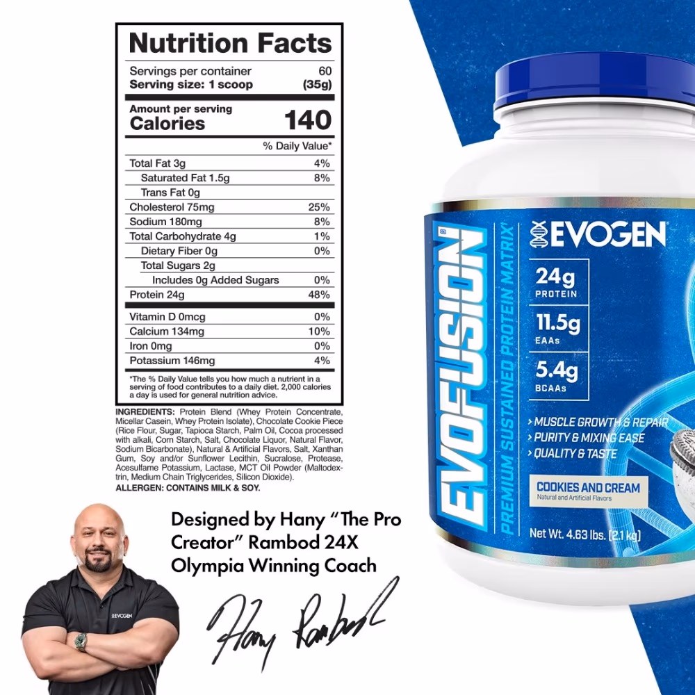 Evogen Evofusion Cookies & Cream Protein Powder – 4.6 lb 2