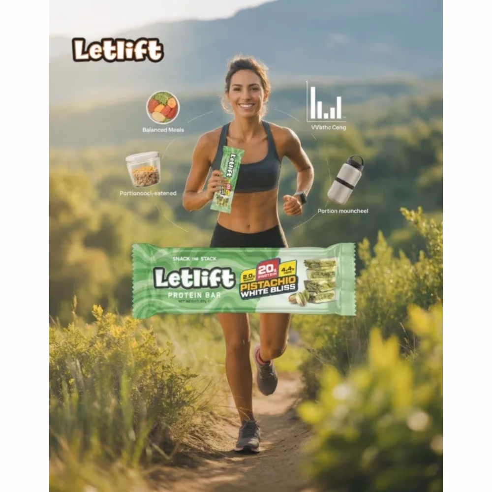 LetLift Protein Bar Pistachio White Bliss 62g 3