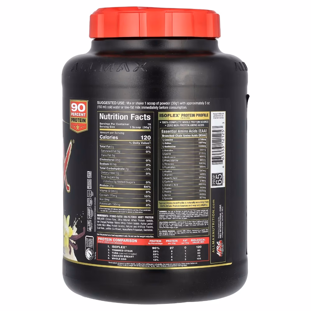 Allmax Isoflex Isolate Whey Protein Vanilla 5Lb 2