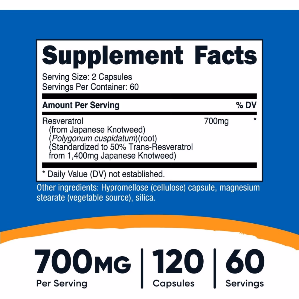 Nutricost Resveratrol 700mg -120 Capsules  2