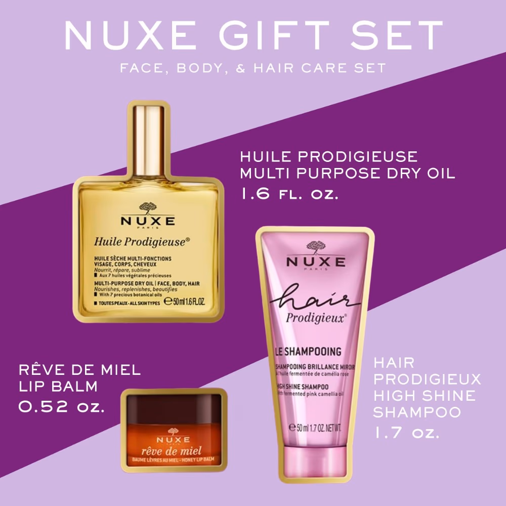 Nuxe Paris Huile Prodigieuse The Iconics Gift Set for face, body and hair 2