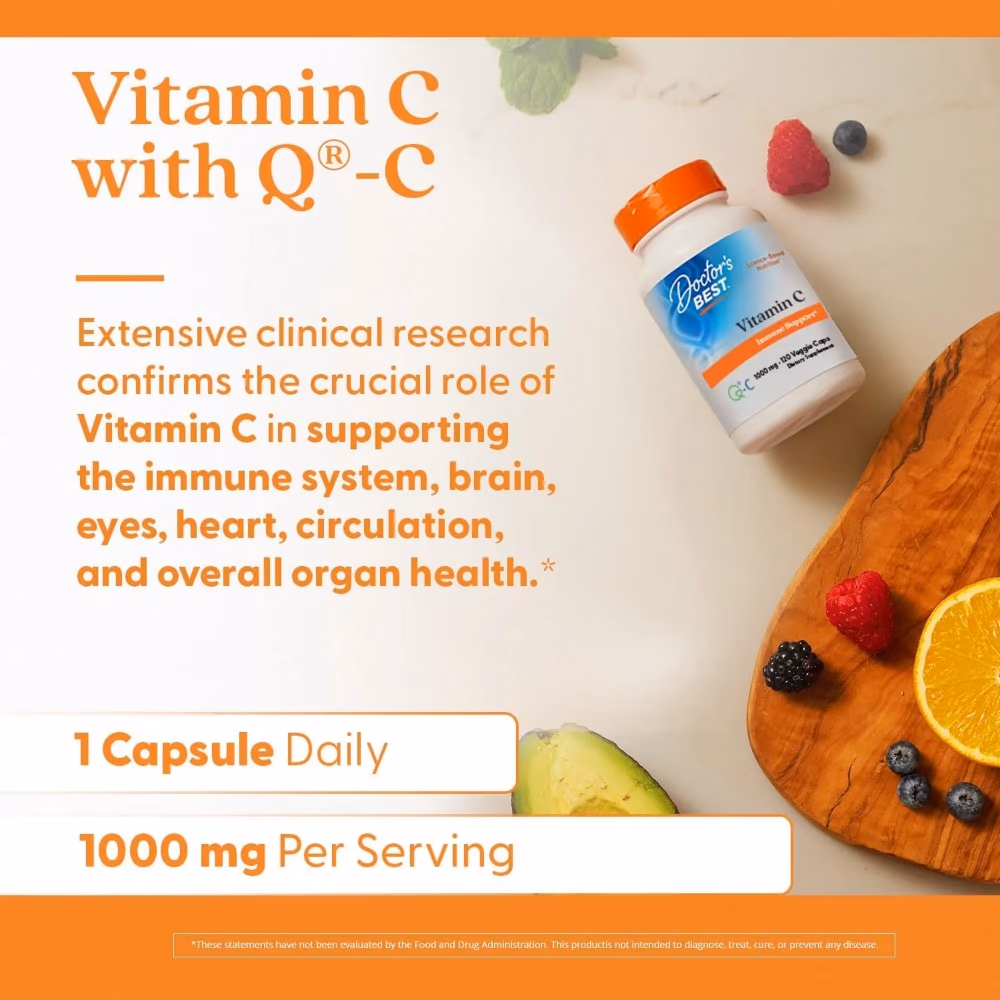 Doctor's Best Vitamin C with Q-C, 1,000 mg, 120 Vegetarian Capsules 4