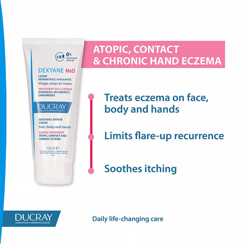 Ducray Dexyane Med Eczema Soothing Repair Cream 100ml - Relief for Dry, Itchy Eczema-Prone Skin 2
