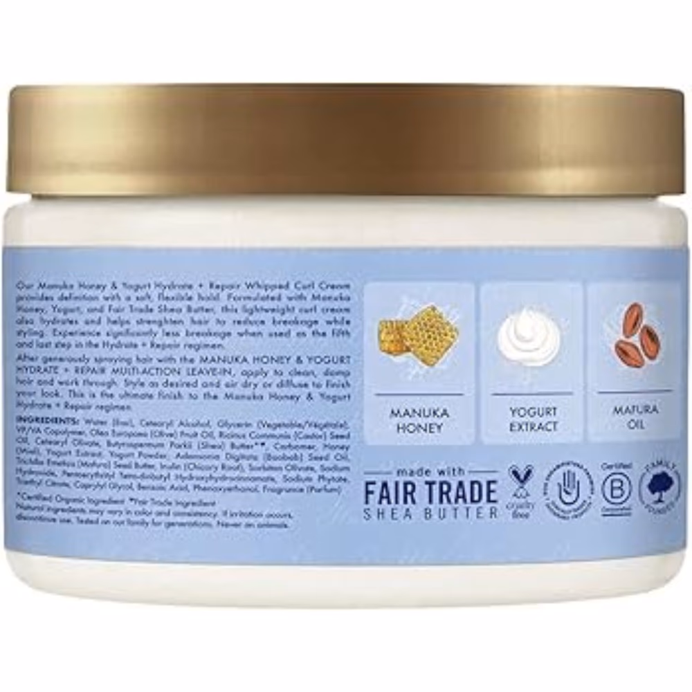 Shea Moisture Manuka Honey and Yogurt Hydrate and Repair Whipped Curl Cream 326g 3