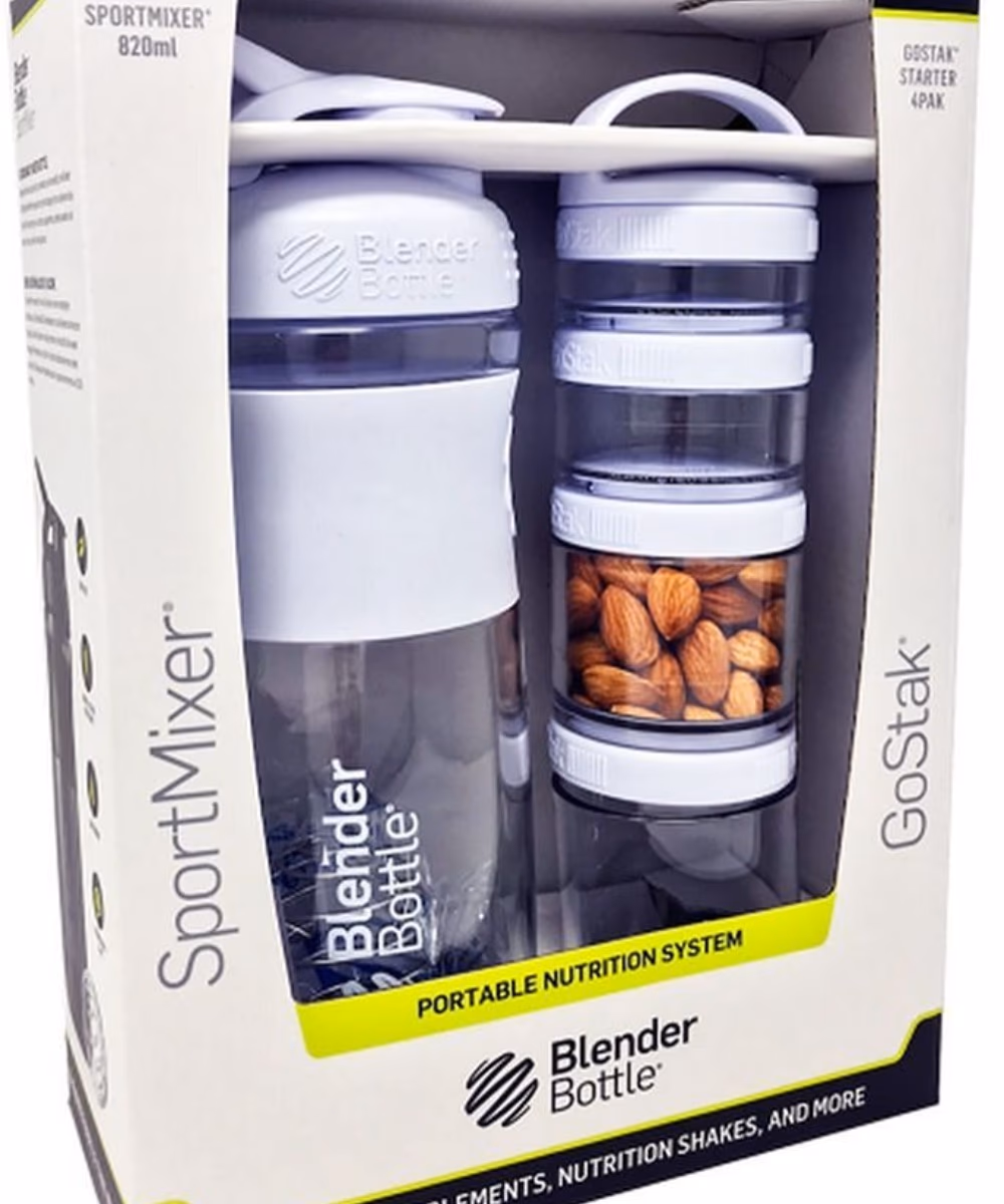 Blender Bottle GoStak Starter 4Pak - White Color 4