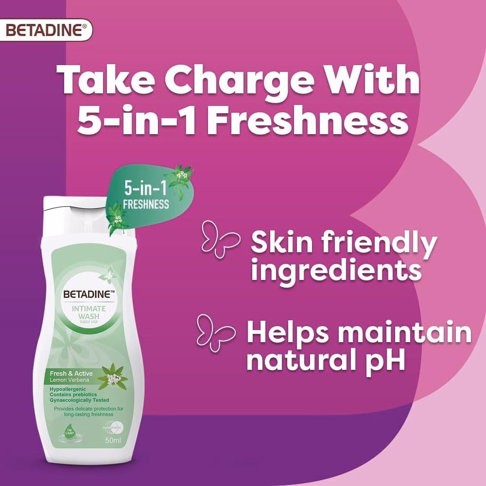 Betadine Intimate Wash Fresh and Active Lemon 50ml 3
