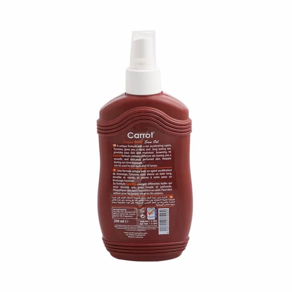 CarrotSun Cocoa Butter Sun Spray Oil 200ml 2