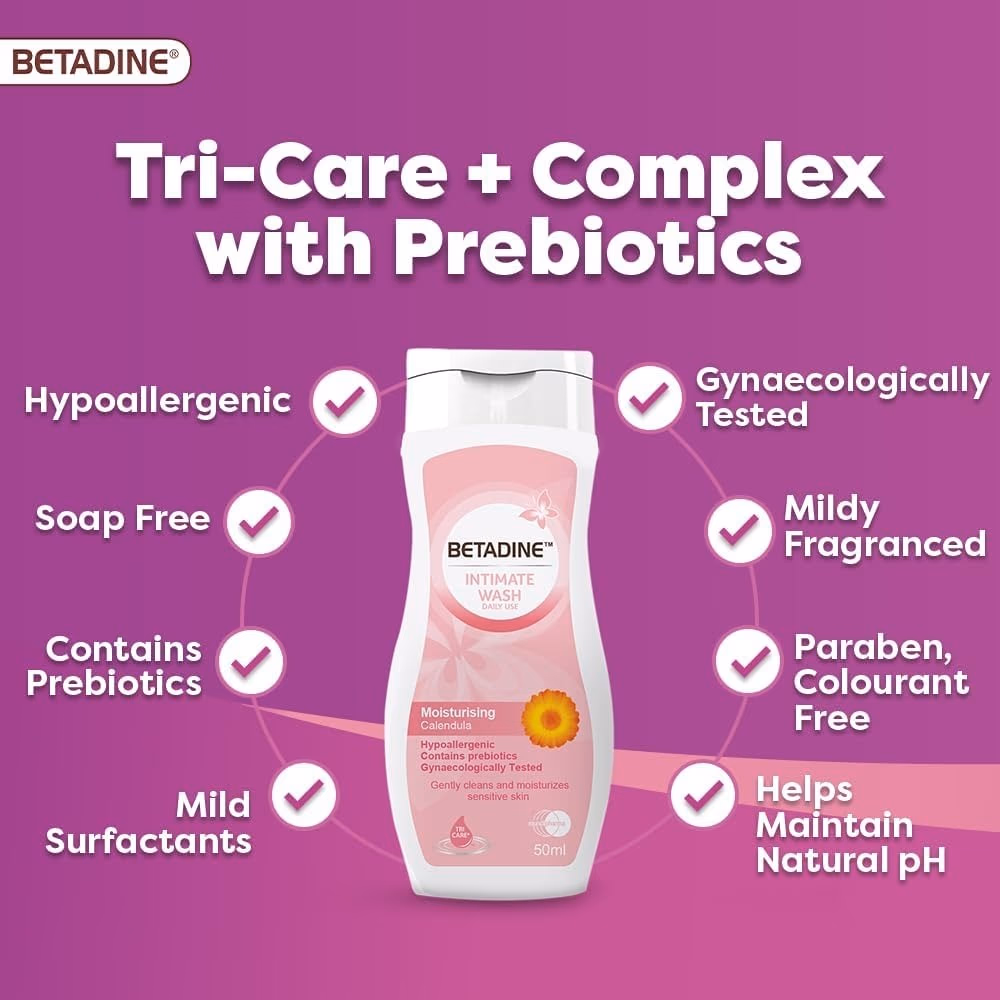 Betadine Intimate Wash Moisturising Calendula 50ml 3