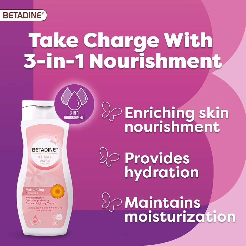 Betadine Intimate Wash Moisturising Calendula 50ml 2