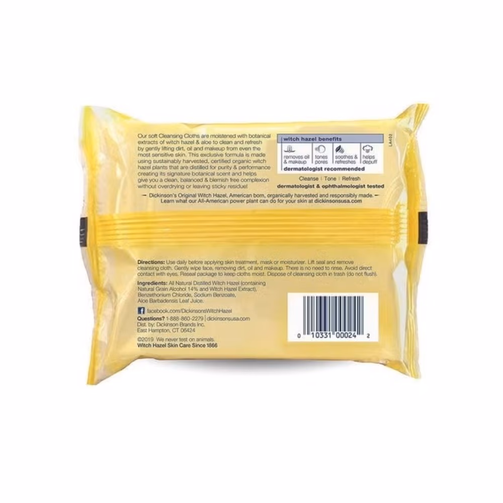 Dickinson’s Witch Hazel Cleansing Cloths 25s 2