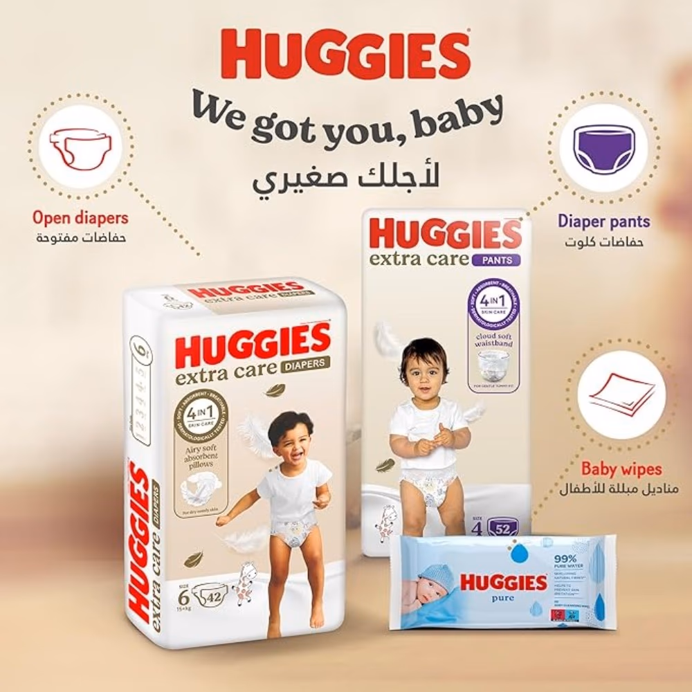 Huggies Size 6 Extra Care Diapers 42 S 5