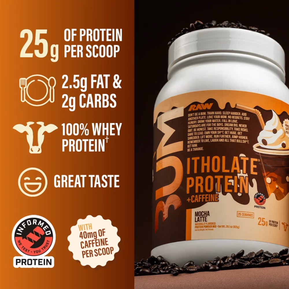 Raw Nutrition Bum Itholate Protein Mocha Latte 825g 5