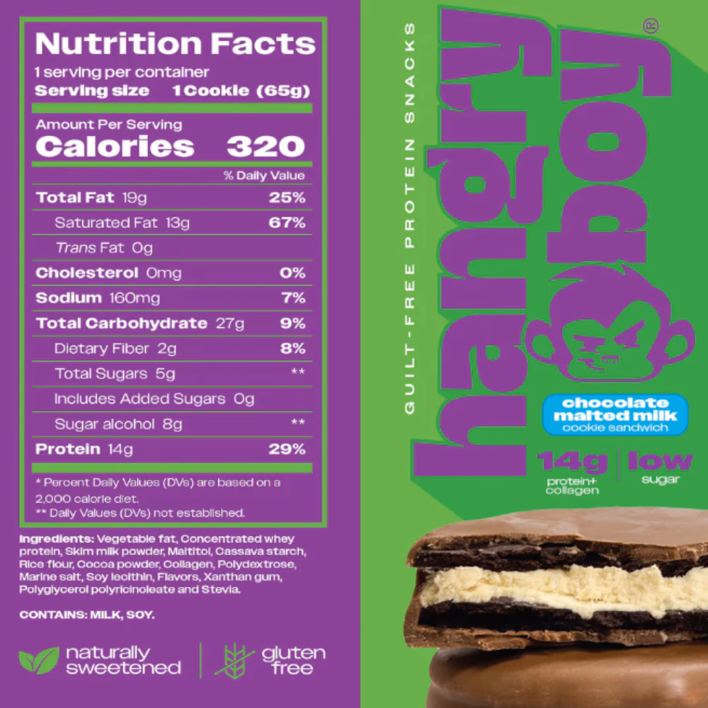 Hangryboy Cookie Sandwich Choco Malted Milk 65g 2