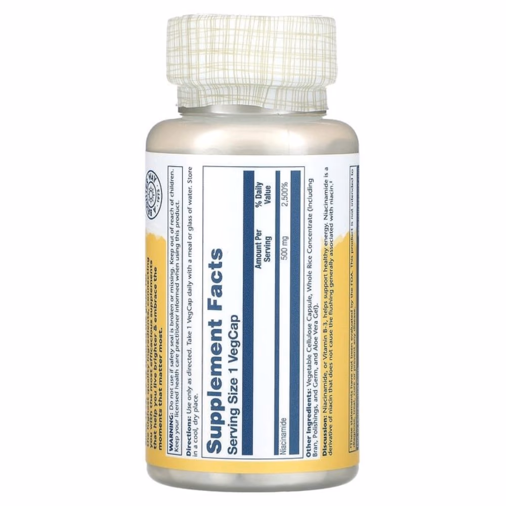 Solaray Niacinamide 500mg 100 Veg Caps 3