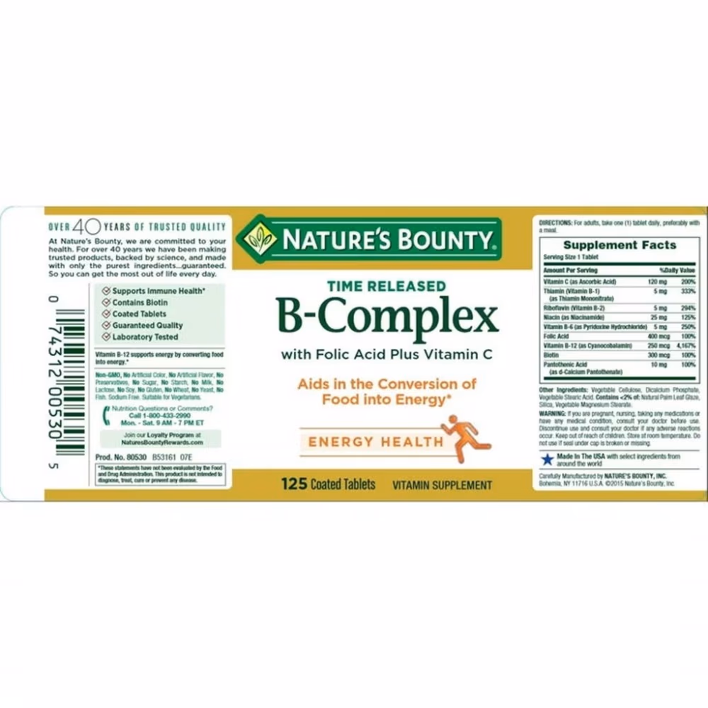 Nature's Bounty B-Complex 125s 3
